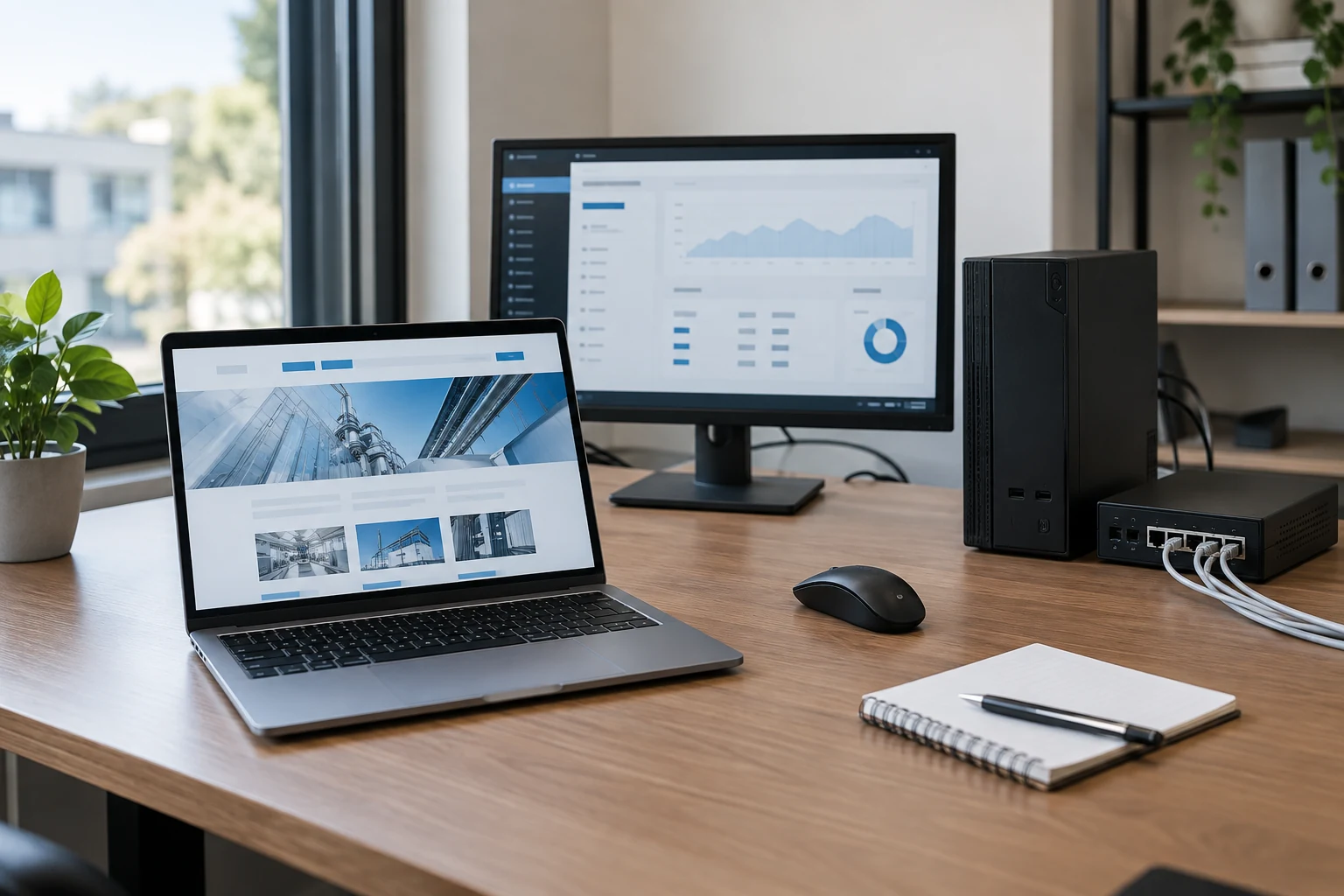 Illustration : poste informatique, réseau et préparation d’un site vitrine